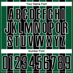 Aangepast zwart Kelly Groen-Wit Lijn Sublimatie Voetbaltenue Jersey Aangepast zwart Kelly Groen-Wit Lijn Sublimatie Voetbaltenue Jersey