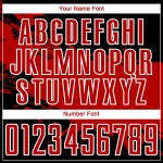 Aangepast zwart rood-wit sublimatie voetbaltenue shirt Aangepast zwart rood-wit sublimatie voetbaltenue shirt