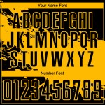 Aangepast zwart-gouden spatten sublimatie voetbaltenue-shirt Aangepast zwart-gouden spatten sublimatie voetbaltenue-shirt