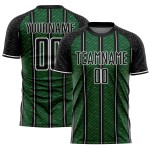 Aangepast zwart-groen-wit gesublimeerd voetbaltenue-shirt Aangepast zwart-groen-wit gesublimeerd voetbaltenue-shirt