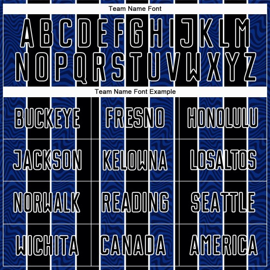 Aangepast zwart koninklijk-wit voetbaltenue sublimatieshirt Aangepast zwart koninklijk-wit voetbaltenue sublimatieshirt