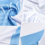 Aangepast Aqua Zwart-Wit Bliksem Sublimatie Voetbaltenue Jersey Aangepast Aqua Zwart-Wit Bliksem Sublimatie Voetbaltenue Jersey