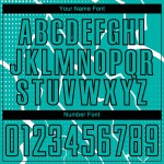 Aangepast Aqua Zwart-Wit Bliksem Sublimatie Voetbaltenue Jersey Aangepast Aqua Zwart-Wit Bliksem Sublimatie Voetbaltenue Jersey