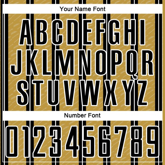 Op maat gemaakt zwart oud goud-wit lijn sublimatie voetbaltenue shirt Op maat gemaakt zwart oud goud-wit lijn sublimatie voetbaltenue shirt