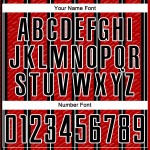Aangepast zwart rood-wit gesublimeerd voetbaltenue-shirt Aangepast zwart rood-wit gesublimeerd voetbaltenue-shirt