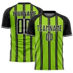 Aangepast zwart neon groen-wit gesublimeerd voetbaltenue-shirt Aangepast zwart neon groen-wit gesublimeerd voetbaltenue-shirt