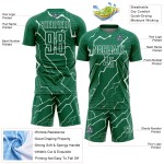 Aangepast Kelly Green White Lightning Sublimatie Voetbaltenue Jersey Aangepast Kelly Green White Lightning Sublimatie Voetbaltenue Jersey