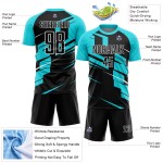 Op maat gemaakt Black Lakes blauw-wit sublimatie voetbaltenue shirt Op maat gemaakt Black Lakes blauw-wit sublimatie voetbaltenue shirt