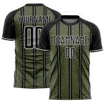 Aangepast zwart olijfwit gesublimeerd voetbaltenue-shirt Aangepast zwart olijfwit gesublimeerd voetbaltenue-shirt