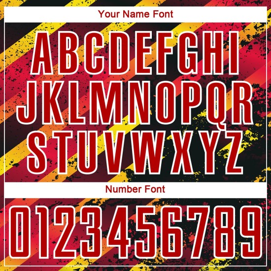 Aangepast rood goud-zwart spatten sublimatie voetbaltenue shirt Aangepast rood goud-zwart spatten sublimatie voetbaltenue shirt